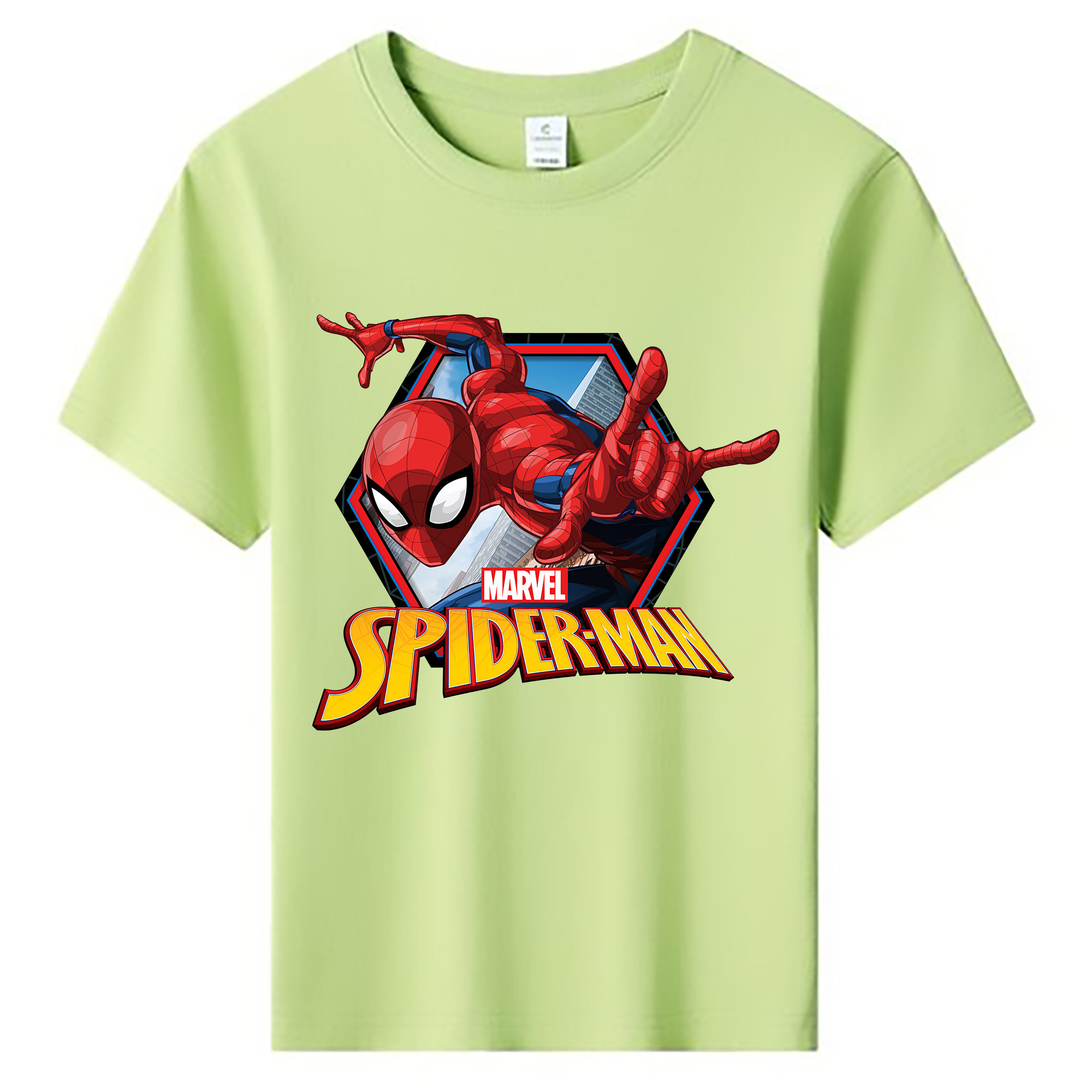 （画像用） Spider Man スパイダーマン 綿100％キッズTシャツ（フロントプリント）